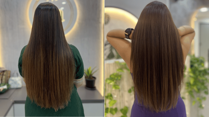 Silk bliss protein treatment before & after